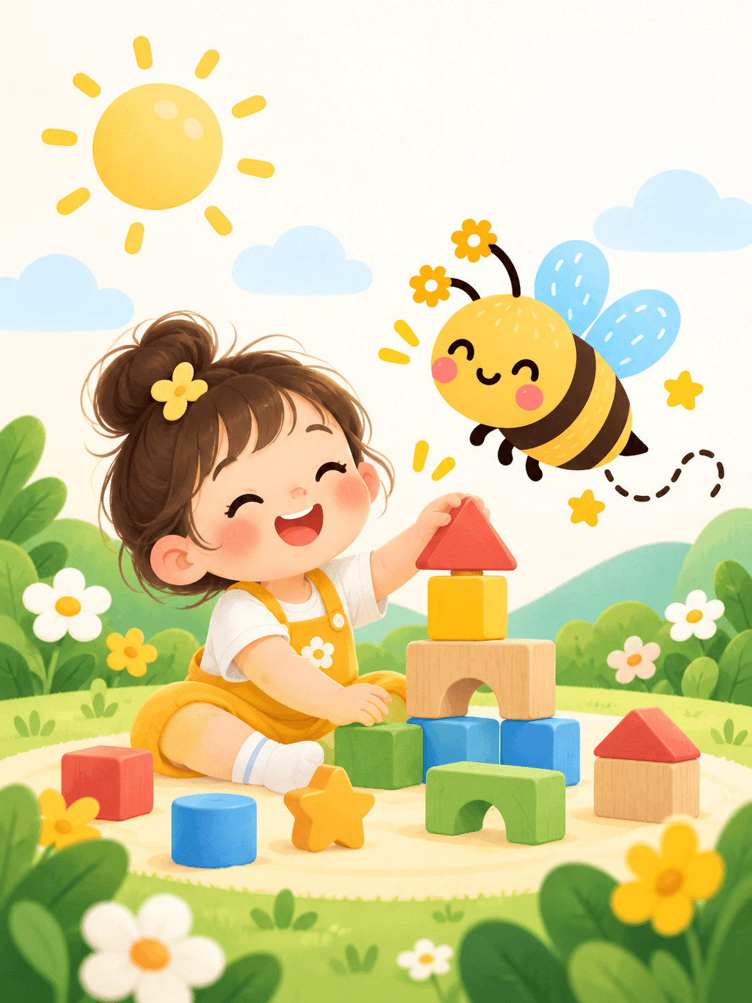 Các bạn nhỏ vui chơi dưới ánh mặt trời cùng ong Tiny Bee