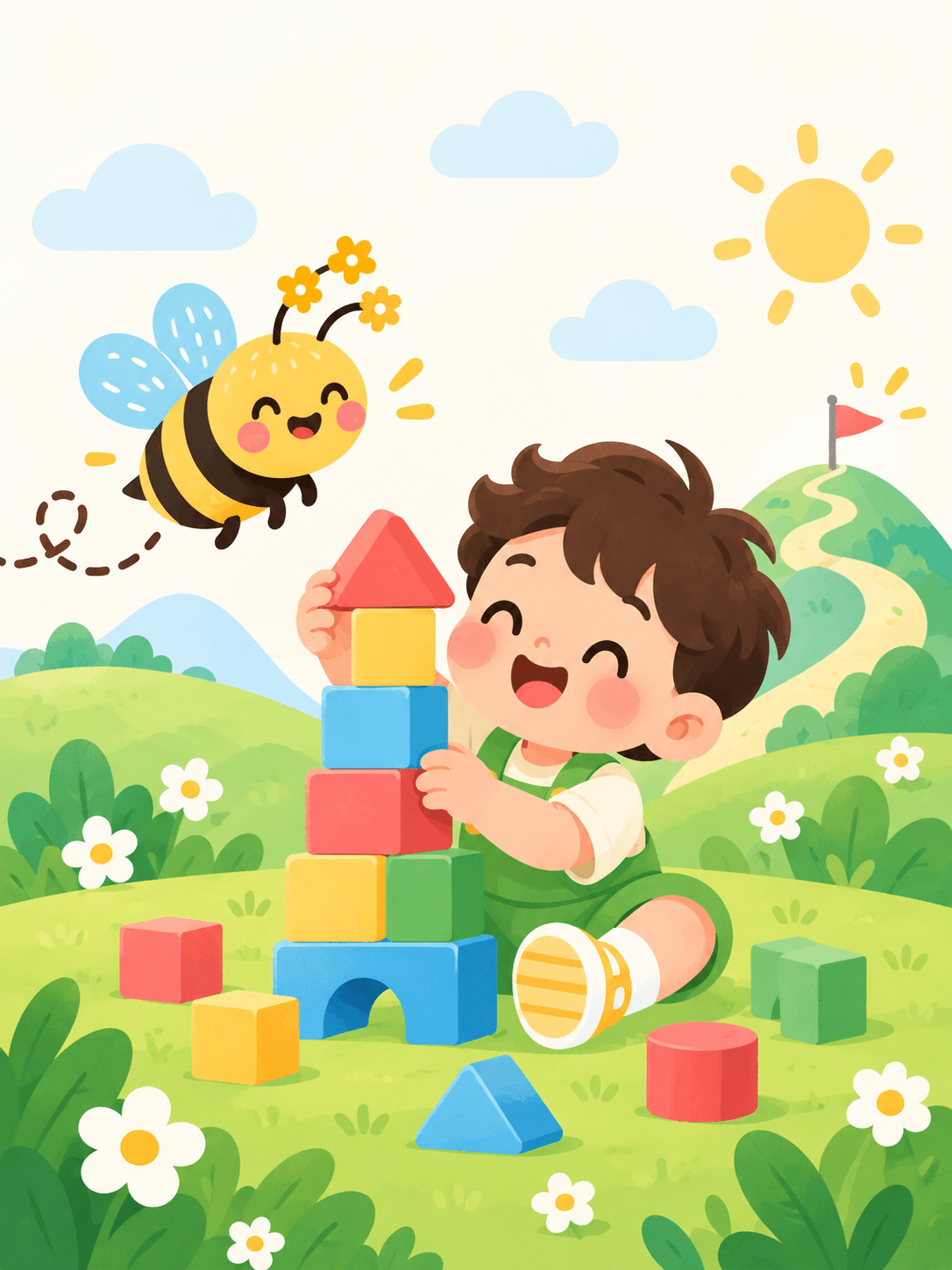 Bạn nhỏ xếp khối cùng ong Tiny Bee